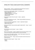 SPMA 2P27 FINAL EXAM QUESTIONS & ANSWERS