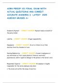 AORN PERIOP 101 FINAL  EXAM WITH ACTUAL QUESTIONS AND CORRECT  ACCURATE ANSWERS &vert;&vert;  LATEST  2025 ALREADY GRADED A&plus; 