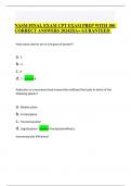 NASM FINAL EXAM CPT EXAM PREP WITH 100  CORRECT ANSWERS 2024&vert;A&plus; GURANTEED 