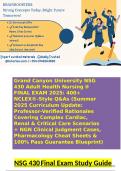 Grand Canyon University &vert; NSG 430 &vert; Adult Health Nursing II &vert; FINAL EXAM 2025 &vert; 400&plus; NCLEX&reg;-Style Q&As &vert;  &lpar;Summer 2025 Curriculum Update&colon; Professor-Verified Rationales Covering Complex Cardiac&comma; Renal & Critical Care Scenarios &plus; NGN Clinical Judgment Cases