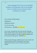 Arthrex Biologics IOT Exam Newest 2025&sol;2026  Complete All 100 Questions And Correct Detailed  Answers &lpar;Verified Answers&rpar; &vert;Already Graded  A&plus;&vert;&vert;Brand New Version&excl;&excl; 