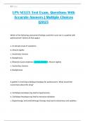 LPN NCLEX Test Exam&comma; Questions With Accurate Answers &vert; Multiple Choices &vert;2025