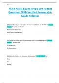 ACSA NCSO Exam Prep &vert; New Actual Questions With Verified Answers&vert; A&plus; Guide Solution