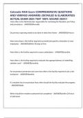 Colorado NHA Exam COMPREHENSIVE QUESTIONS AND VERIFIED ANSWERS &lpar;DETAILED & ELABORATED&rpar; ACTUAL EXAM 2025 TEST 100&percnt; SOLVED 2025&excl;&excl;