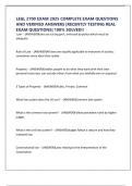 LEGL 2700 EXAM 2025 COMPLETE EXAM QUESTIONS AND VERIFIED ANSWERS &vert;RECENTLY TESTING REAL EXAM QUESTIONS&vert; 100&percnt; SOLVED&excl;&excl;