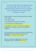 New Mexico Water Operator Certification Actual  Exam&comma; Study Guide And Practice Exam Newest  2025&sol;2026 Complete Questions And Correct Detailed  Answers &lpar;Verified Answers&rpar; &vert;Already Graded  A&plus;&vert;&vert;Brand New Version&excl;&excl; 