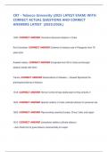 CRT - Tobacco University &lpar;2025 LATEST EXAM&rpar; WITH CORRECT ACTUAL QUESTIONS AND CORRECT ANSWERS LATEST  &lpar;2025&sol;2026&period;&rpar;