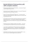 Deviant Behavior Final questions with 100&percnt; complete solutions