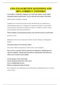 CISA EXAM  QUESTIONS AND 100&percnt; CORRECT ANSWERS