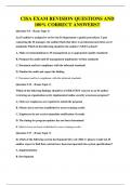 CISA EXAM  QUESTIONS AND 100&percnt; CORRECT ANSWERS