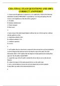 CISA EXAM  QUESTIONS AND 100&percnt; CORRECT ANSWERS