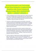 Nursing Informatics and Technology&colon; Virtual Social Networks Complete Exam Questions with Correct Solutions&vert;&vert; Already Graded 100&percnt; GUARANTEED PASS&excl;&excl;&excl;<<NEWEST VERSION>>