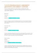 VATI PN PHARMACOLOGY ASSESSMENT QUESTIONS AND CORRECT ANSWERS