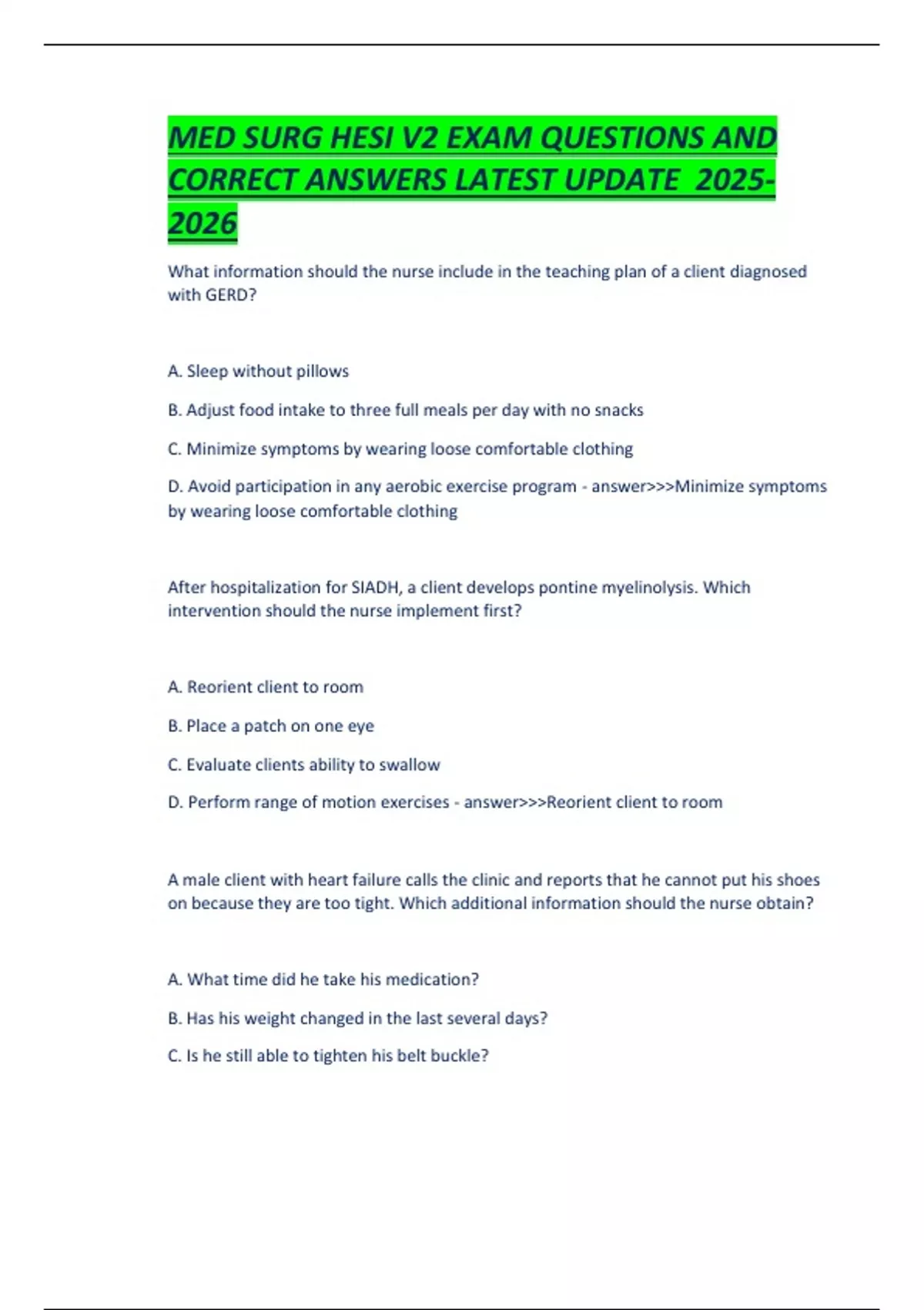 MED SURG HESI V2 EXAM QUESTIONS AND CORRECT ANSWERS LATEST UPDATE .pdf ...