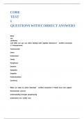 CORE TEST 1 QUESTIONS WITH CORRECT ANSWERS &comma;