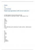 Intro to corrections final exam questions with correct answers