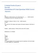 Criminal Justice Exam 4-Norvell&comma; Foundations of Crime Questions With Correct Answers