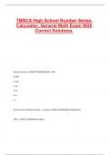 TMSCA High School Number Sense&comma; Calculator&comma; General Math Exam With Correct Solutions