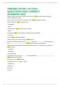 VME3001 EXAM 1 ACTUAL QUESTIONS AND CORRECT ANSWERS 2025