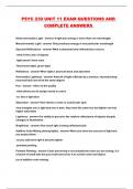 PSYC 230 UNIT 11 EXAM QUESTIONS AND COMPLETE ANSWERS 