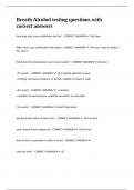 Breath Alcohol testing questions with correct answers