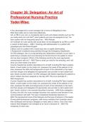 Chapter 26&colon; Delegation&colon; An Art of Professional Nursing Practice Yoder-Wise Test Bank Exam 2025&period;
