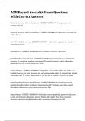 ADP Payroll Specialist Exam Questions With Correct Answers