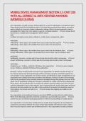 MOBILE DEVICE MANAGEMENT SECTION 5&period;5 CMIT 320 WITH ALL CORRECT & 100&percnt; VERIFIED ANSWERS &lpar;UPDATED TO PASS&rpar;
