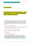 ATLS PRETEST EXAM STUDY GUIDE  ATLS PRETEST&period;  ATLS EXAM STUDY GUIDE&period; GRADED A&plus;&period; WITH  QUESTIONS AND 100&percnt; VERIFIED ANSWERS&period;  LATEST 2025&sol;2026 UPDATE&period; 