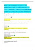 Child Psychology ACCURATE TESTED  VERSIONS OF THE EXAM FROM 2025 TO  2026 &vert; ACCURATE AND VERIFIED ANSWERS  &vert; NEXT GEN FORMAT &vert; GUARANTEED PASS 