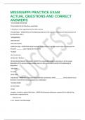 MISSISSIPPI PRACTICE EXAM ACTUAL QUESTIONS AND CORRECT ANSWERS