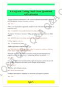 Billing and Coding Final Exam Questions  with Answers