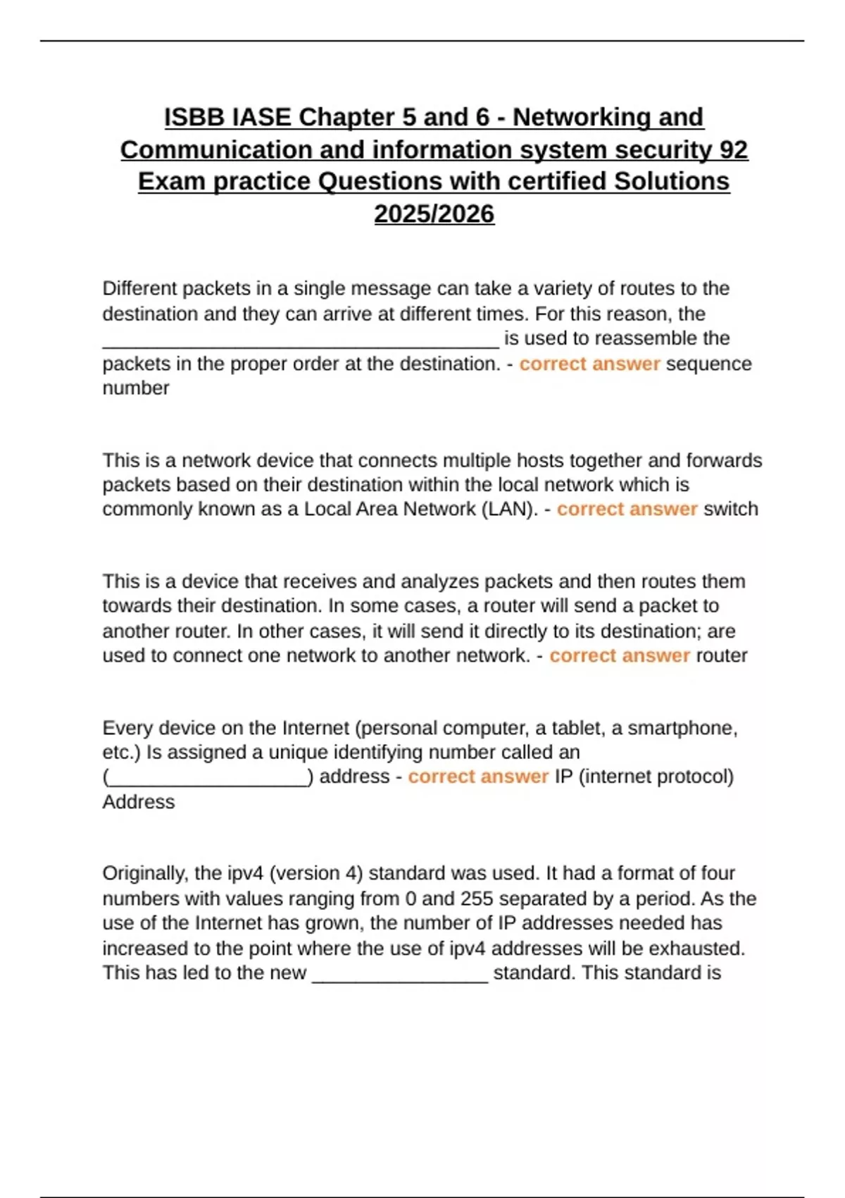 ISBB IASE Chapter 5 and 6 - Networking and Communication and ...