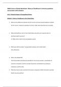  WGU D005 Course of Study Worksheet- History of Healthcare in America questions and answers with solutions