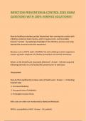 INFECTION PREVENTION & CONTROL 2025 EXAM QUESTIONS WITH 100&percnt; VERIFIED SOLUTIONS&excl;&excl;