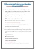 ATI Fundamentals Proctored Exam Questions  and Answers 2025