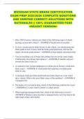 MICHIGAN STATE BRAKES CERTIFICATION  EXAM PREP 2025&sol;2026 COMPLETE QUESTIONS  AND VERIFIED CORRECT SOLUTIONS WITH  RATIONALES &vert;&vert; 100&percnt; GUARANTEED PASS  <RECENT VERSION> 