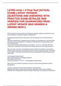LETRS Units 1-4 Post-Test &lbrack;ACTUAL  EXAM&rsqb; LATEST VERSION  &lbrack;QUESTIONS AND ANSWERS&rsqb; WITH  PRACTICE EXAM DETAILED AND  VERIFIED FOR GUARANTEED PASS-  LATEST UPDATE 2025 GRADED A  &lpar;BRAND NEW&excl;&excl;&rpar; 