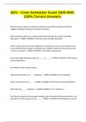 EDV - Crew Scheduler Exam 2025 With 100&percnt; Correct Answers