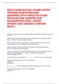  OBT 3 EXAM QUESTIONS &lbrack;ACTUAL EXAM&rsqb; LATEST VERSION  &lbrack;QUESTIONS AND ANSWERS&rsqb; WITH PRACTICE EXAM DETAILED AND  VERIFIED FOR GUARANTEED PASS- LATEST UPDATE 2025 GRADED  A &lpar;BRAND NEW&excl;&excl;&rpar;