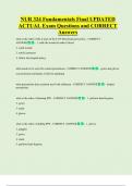 NUR 324 Fundamentals Final UPDATED   ACTUAL Exam Questions and CORRECT  Answers
