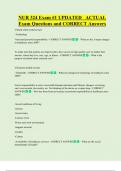 NUR 324 Exam &num;1 UPDATED   ACTUAL  Exam Questions and CORRECT Answers 