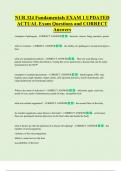 NUR 324 Fundamentals EXAM 1 UPDATED    ACTUAL Exam Questions and CORRECT  Answers 
