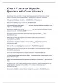 Class A Contractor VA portion Questions with Correct Answers