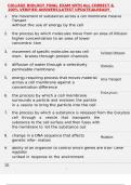 COLLEGE BIOLOGY FINAL EXAM WITH ALL CORRECT & 100&percnt; VERIFIED ANSWERS&vert;LATEST UPDATE&vert;ALREADY GRADED A&plus;
