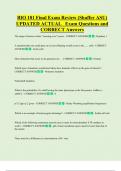 BIO 181 Final Exam Review &lpar;Shaffer ASU&rpar;  UPDATED ACTUAL   Exam Questions and  CORRECT Answers 