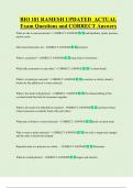BIO 181 RAMESH UPDATED  ACTUAL   Exam Questions and CORRECT Answers