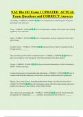 NAU Bio 181 Exam 1 UPDATED  ACTUAL    Exam Questions and CORRECT Answers 