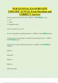 NUR 215 FINAL EXAM REVIEW  UPDATED  ACTUAL Exam Questions and  CORRECT Answers 