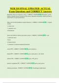 NUR 215 FINAL UPDATED  ACTUAL   Exam Questions and CORRECT Answers